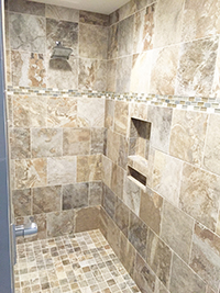 New shower with mosaic tile work in Rochester, Minnesota
