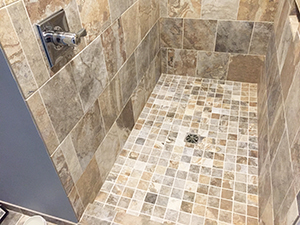 New shower floor with mosaic tile work in Rochester, Minnesota